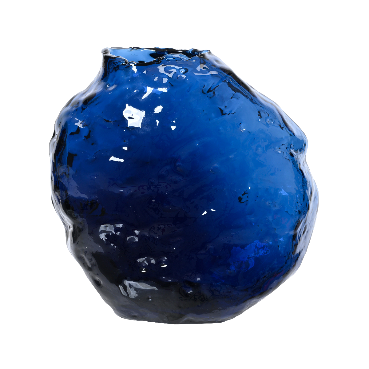 Ваза стекло Kaemingk синяя 21 см 647903