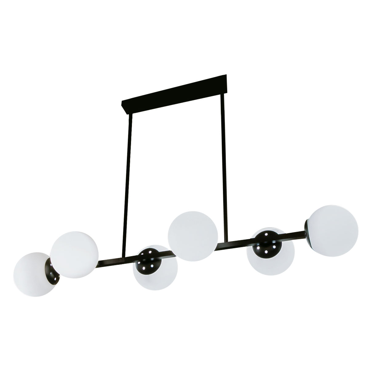 Люстра F6737/6 E27 черное основание белые плафоны