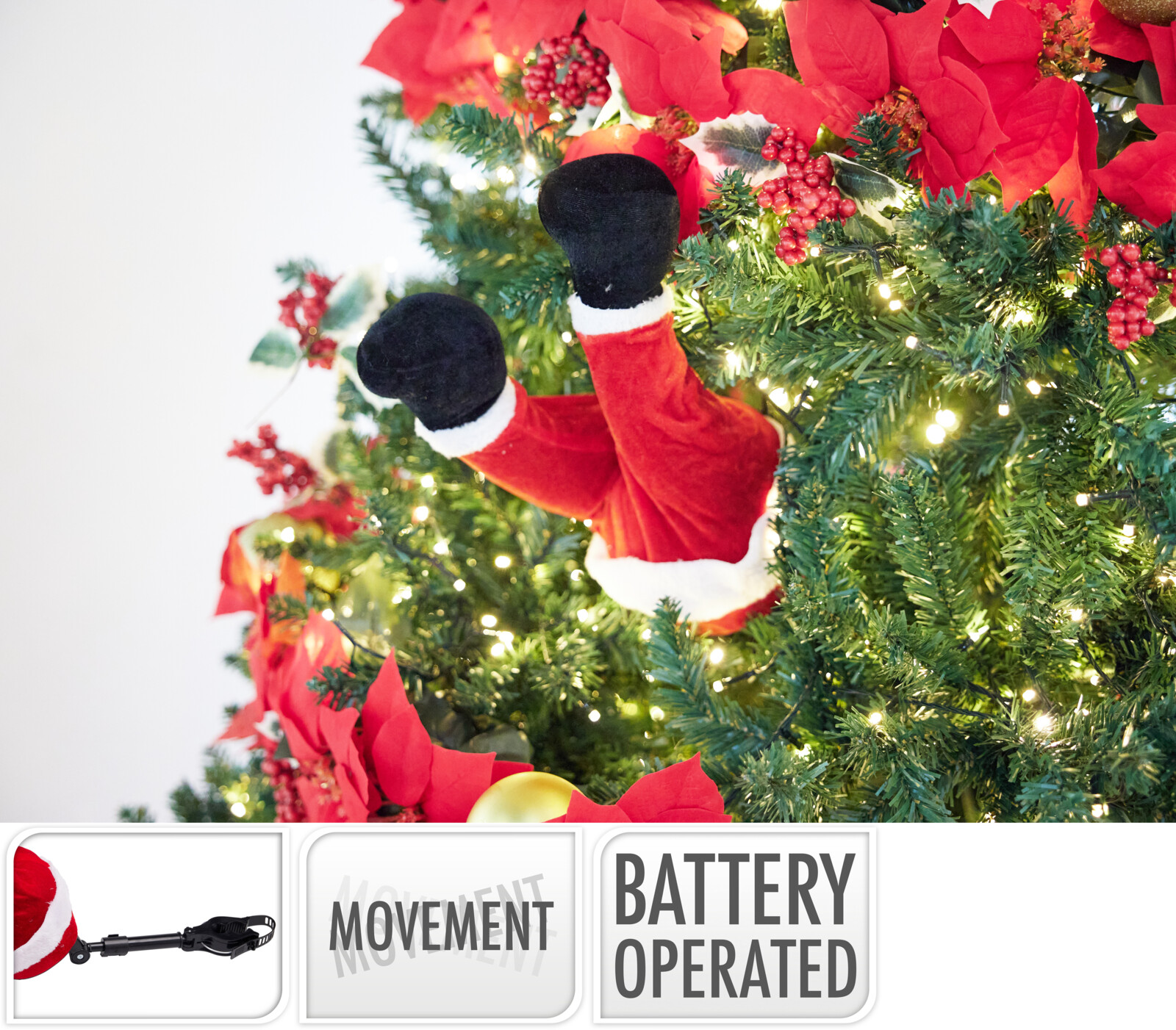 Декорация на елку Ножки Санты 35 см AGG000010 К