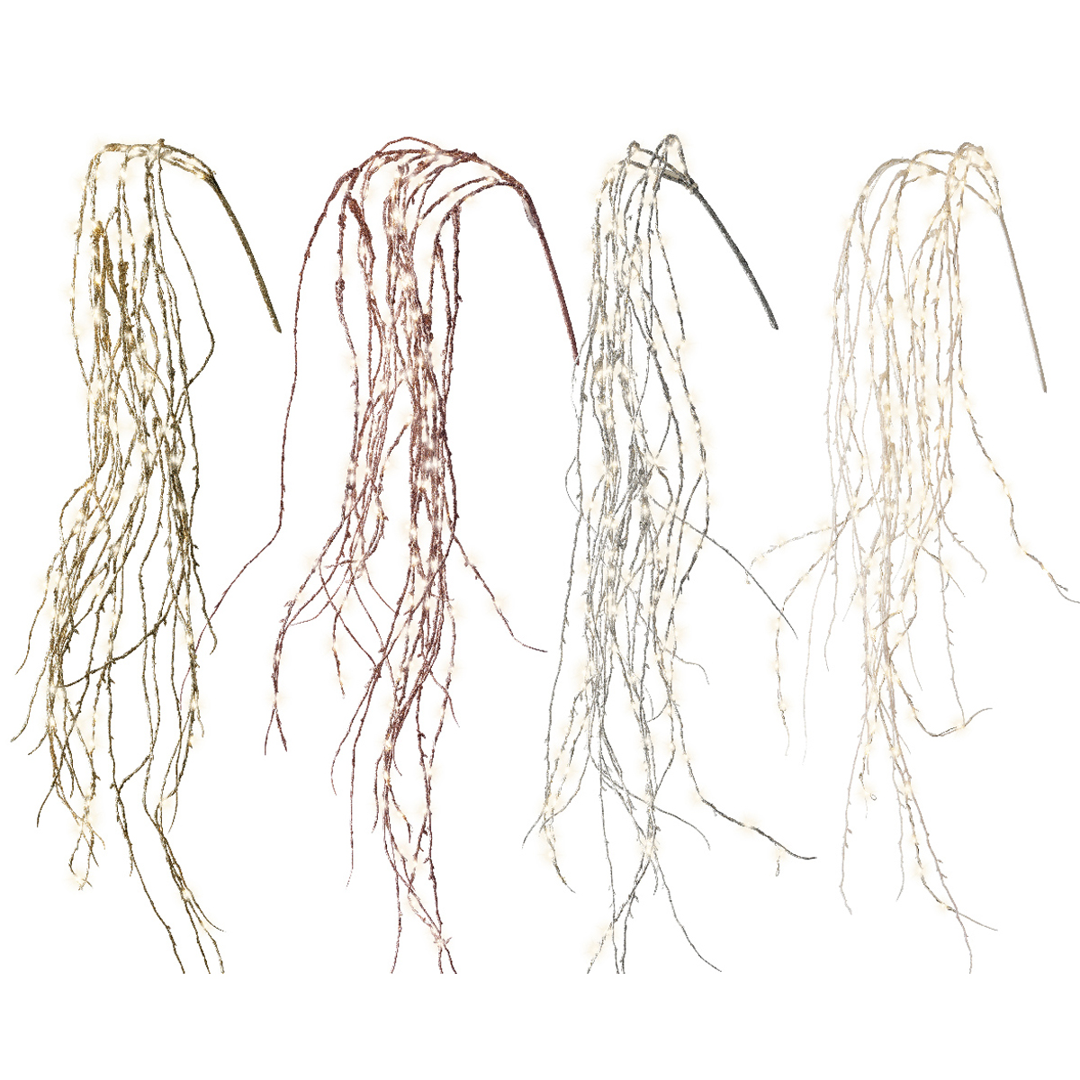 Ветки Новогодние ампельные LED с декором 70 см 4 вида в ассорт.220 В 482151 Kmg