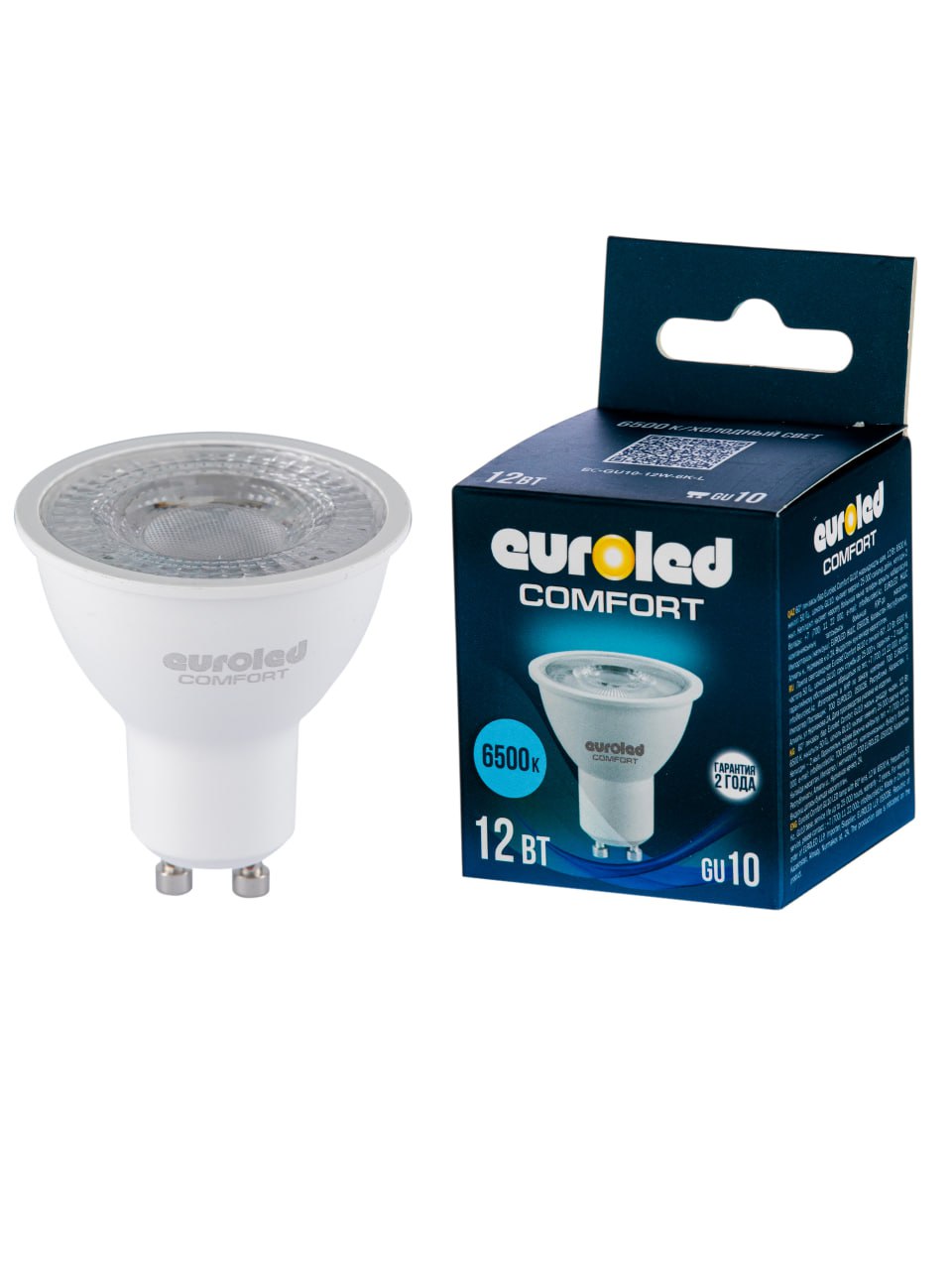 Лампа светодиодная Euroled Comfort GU10 12W 6500K с линзой 60°