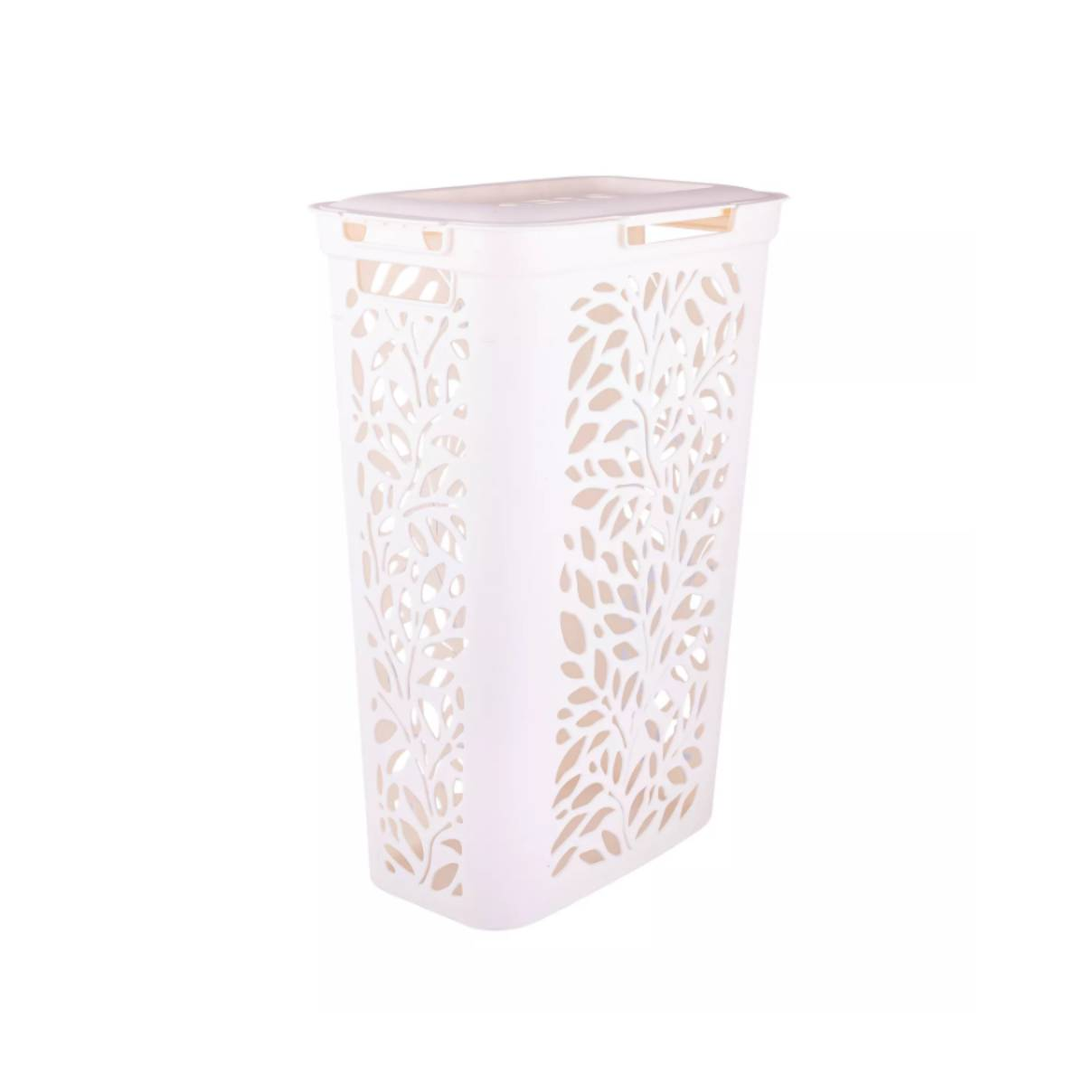 Корзина для белья POLIMERBYT Leaves 40л 44х27,5х63,5 см Молочный С49424