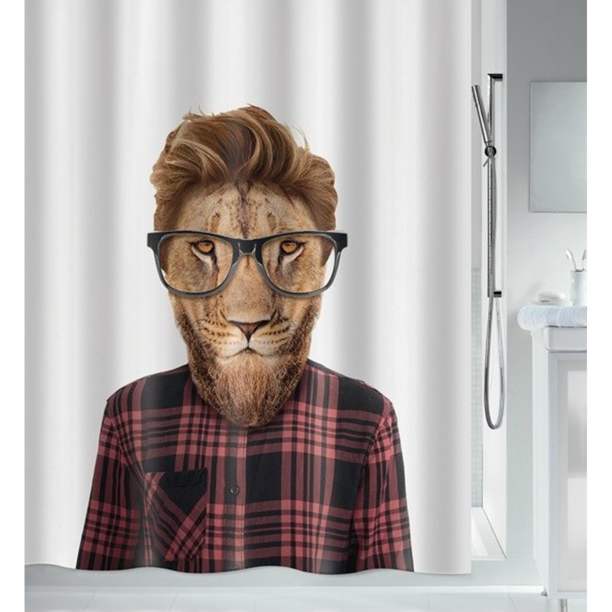 Штора для ванной Spirella SMARTLION 180х200 см полиэстер 10.20586 Штора для ванной Spirella SMARTLION 180х200 см полиэстер 10.20586