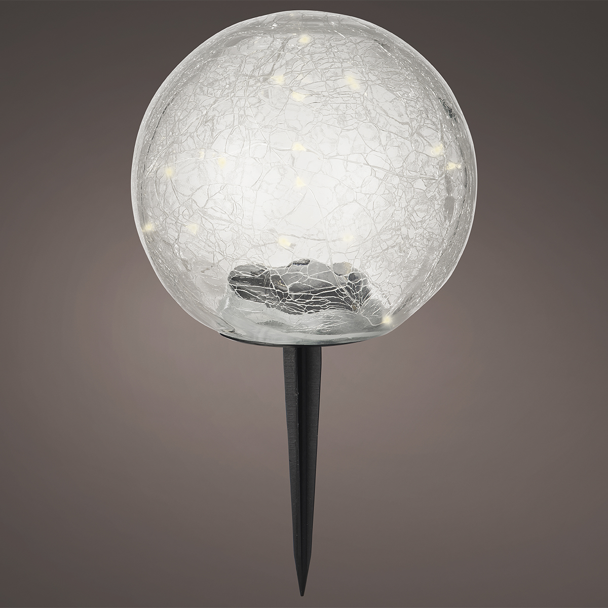 Фонарь садовый на солн.батарее белый теплый свет d-15 h-14 см., 894098 Kmg