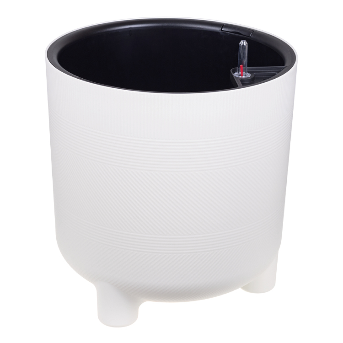 Кашпо ШЭНК D360мм 29л с вставкой и с автополивом белый ротанг М 3244