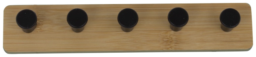 Планка с 5 крючками для ванной комнаты бамбук 13.5x4.5x3.6cm BHK0112B-A