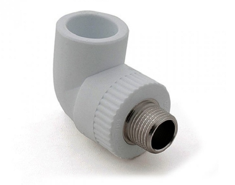 Угольник комб. наружн.резьба 32х 1", серый РТП