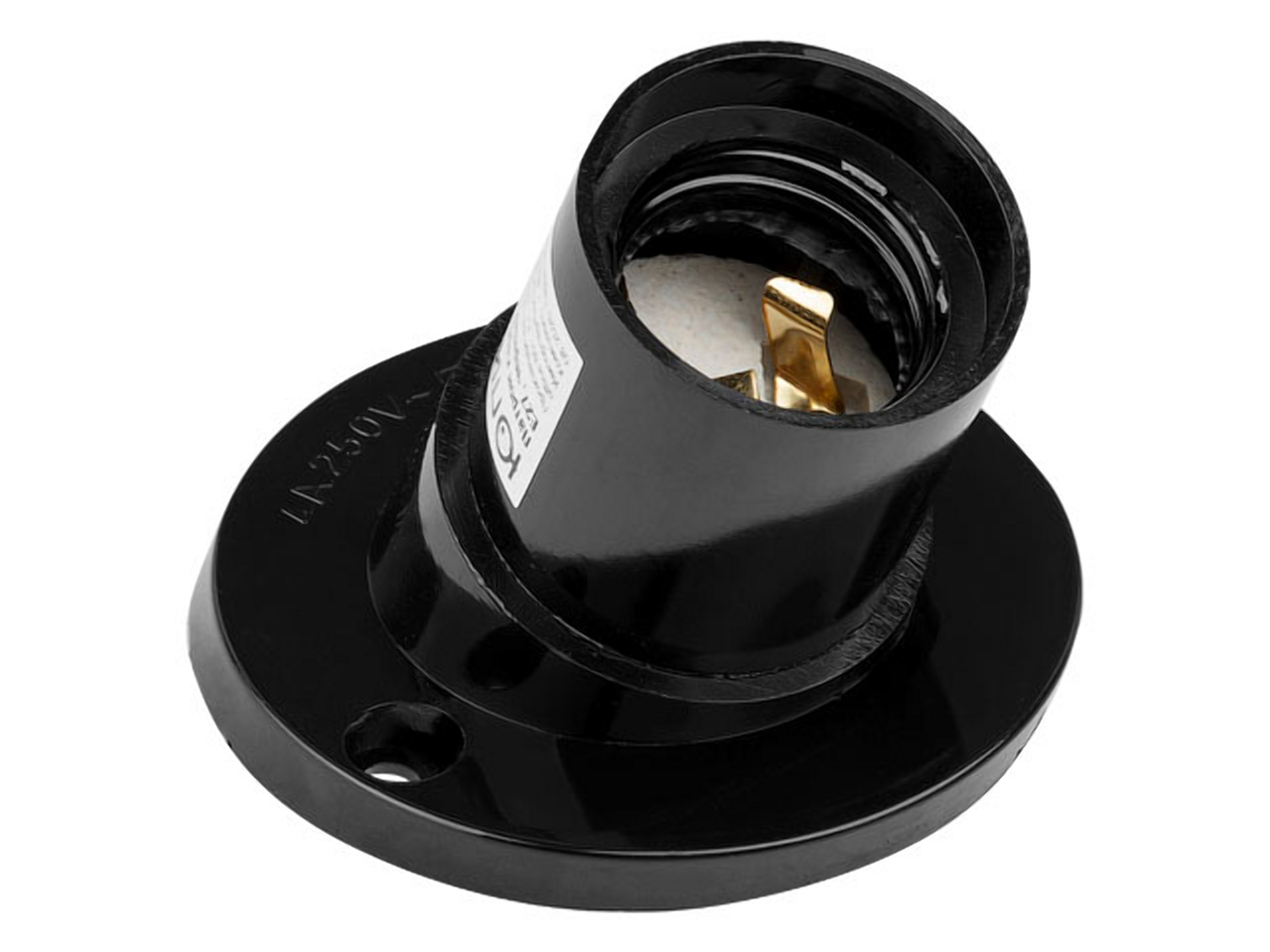 Патрон Е27 карболитовый потолочный, наклонный, черный Юпитер, арт.JP7700-03