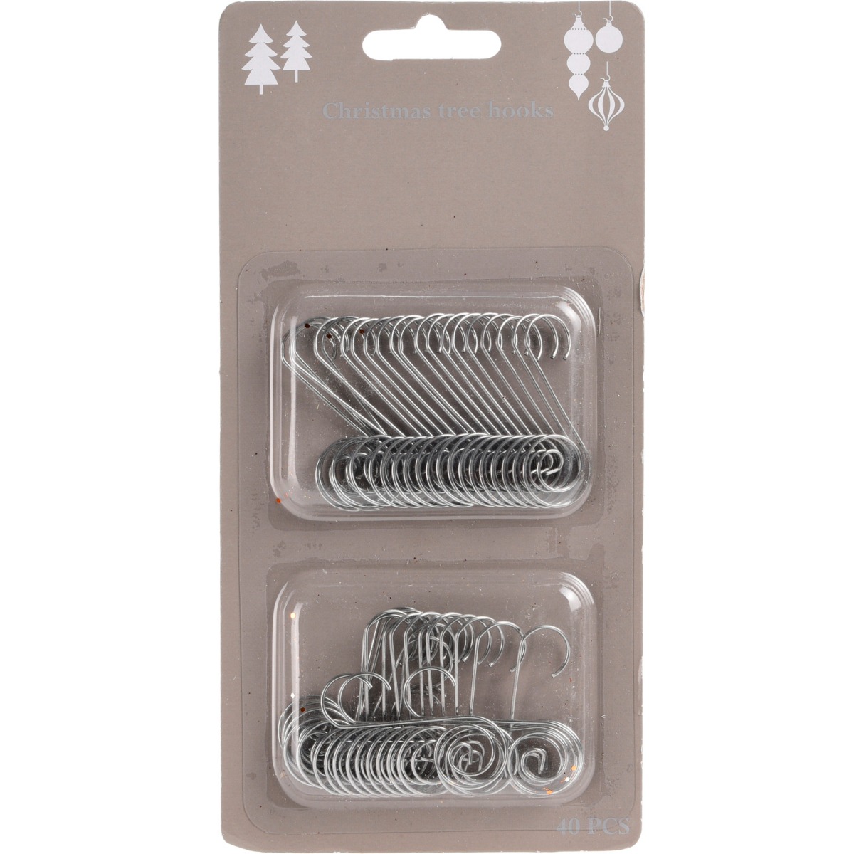 Набор крючков для новогодних украшений Koopman 40 шт серебро AWR000040
