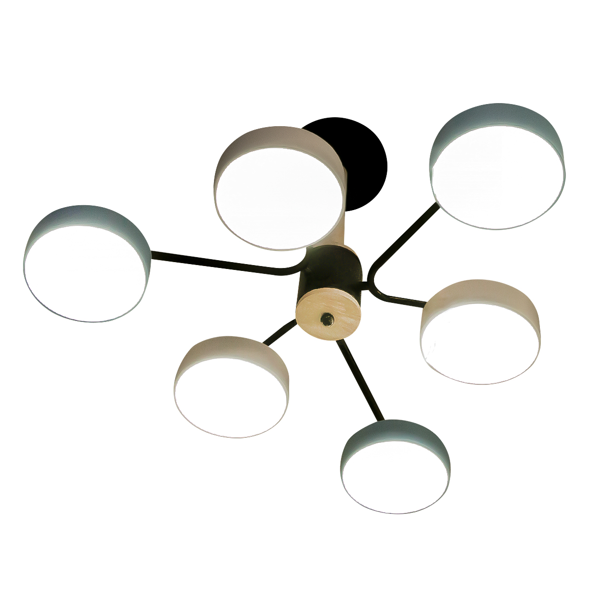 Люстра LED 8035-6 54W (3 белых оттенка, 3 синих оттенка)  корпус черный