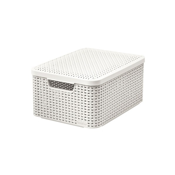 Корзина Curver STYLE для хранения с крышкой М, 18л кремовый
