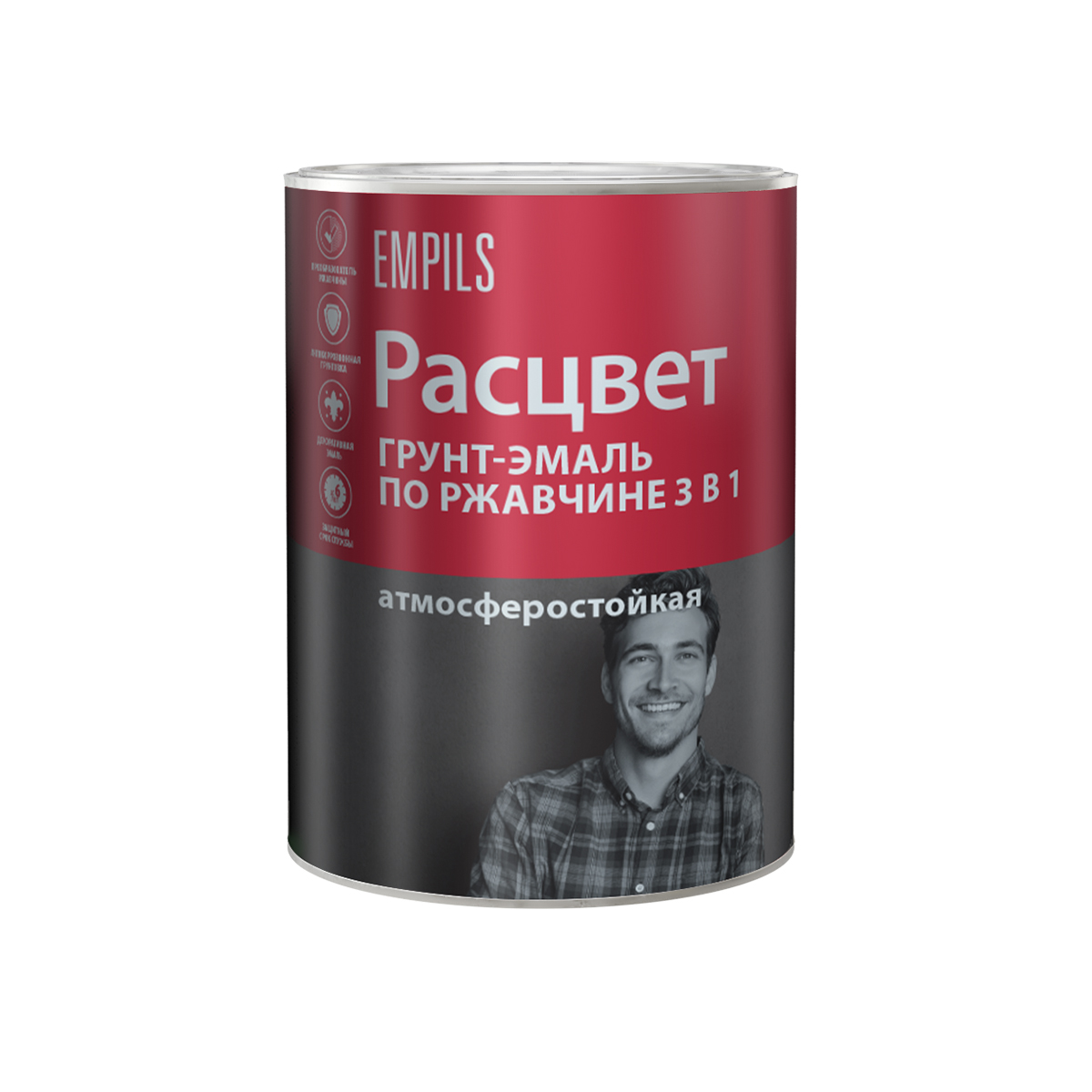 Расцвет грунт-эмаль по ржавчине, черная 2,7 кг