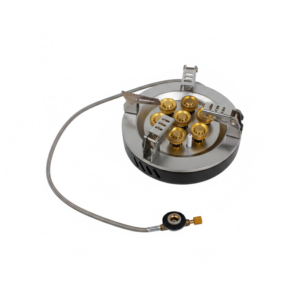 Плитка газовая портативная, резбовая с пьезоподжигом,  переходником на цангу YJ-16 CN