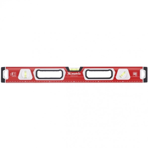 Уровень алюминиевый, магнит., фрезеров., 3 глазка (1 зеркал.), 2 комп. рукоятки, 1000 мм// MATRIX