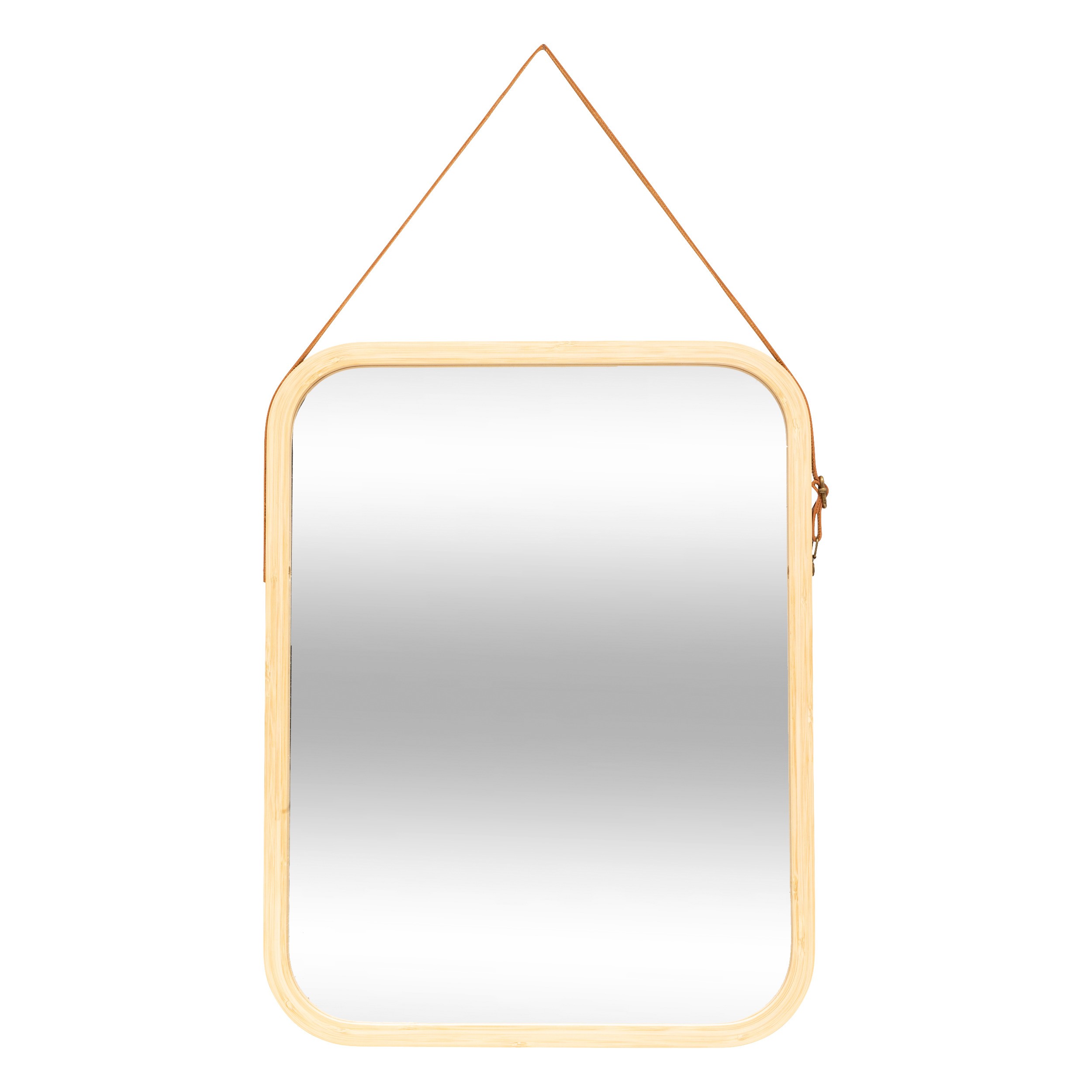Зеркало настенное прямоугольное 35х45 см на ремнях, бамбук 206972