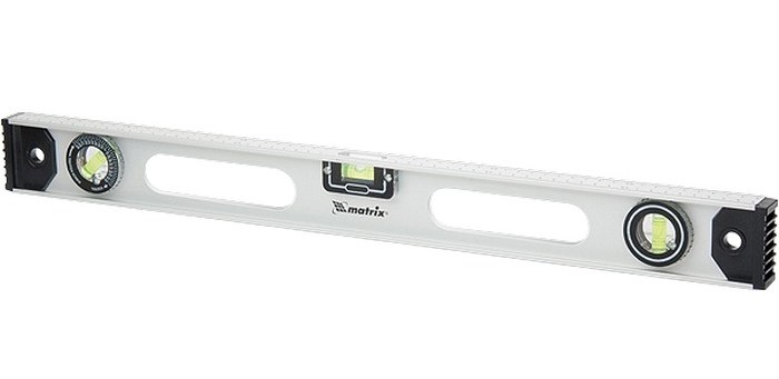 Уровень Matrix алюминиевый рельс 1000мм 3 глазка (1 поворотный)