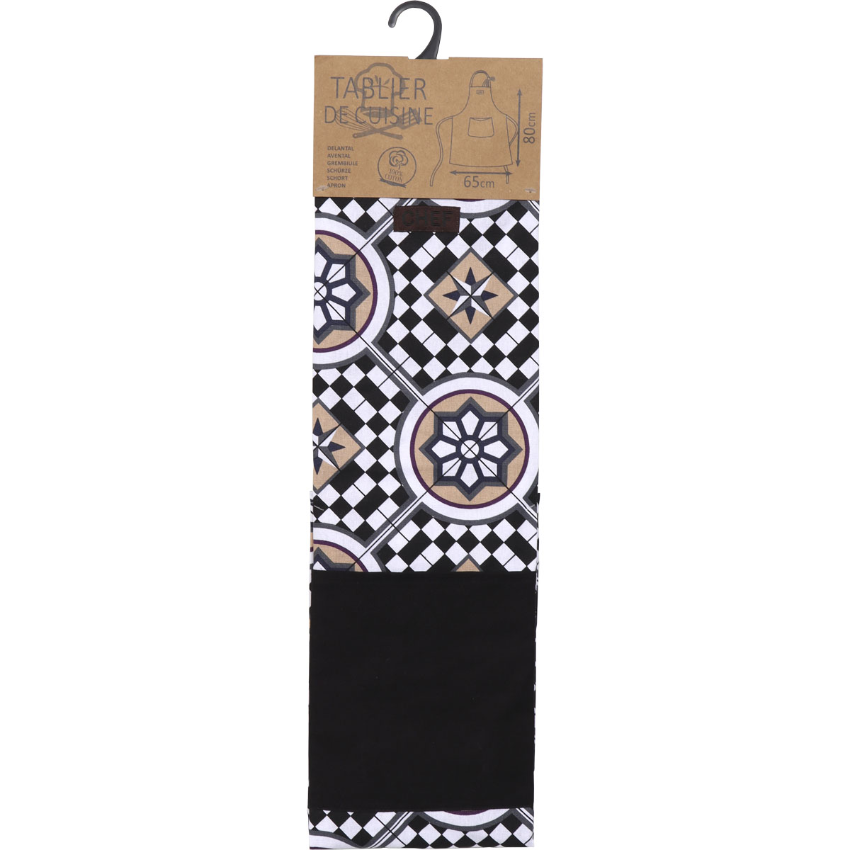 Фартук CHEF MOSAIQUE 65х80 см хлопок черный 4300795