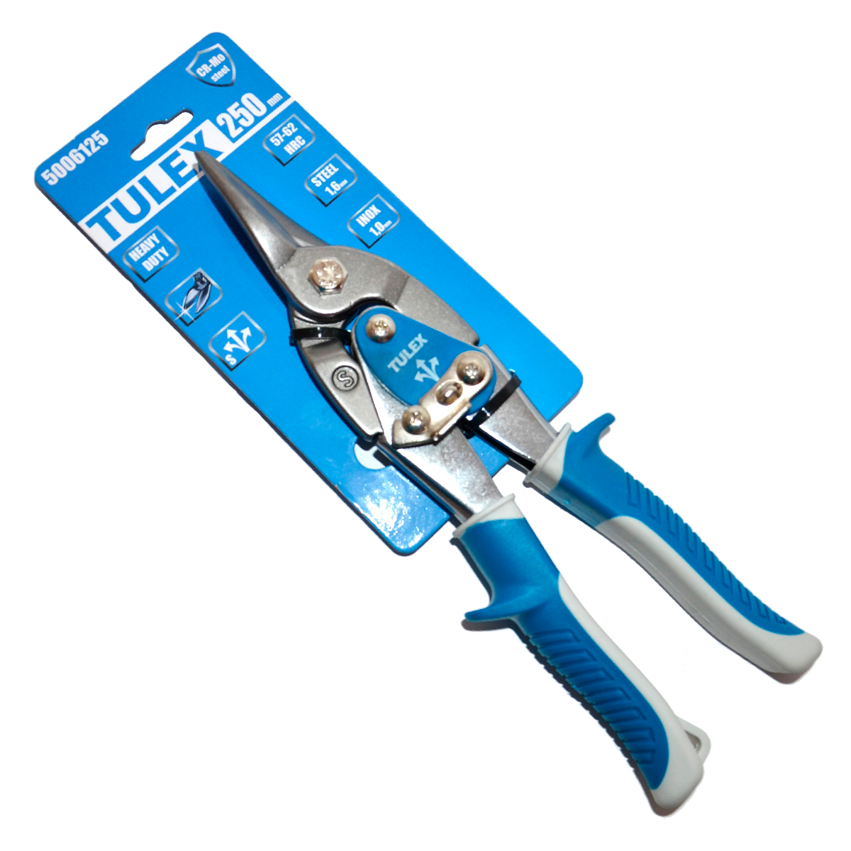 Ножницы по твердому металлу TULEX "HEAVY DUTY" 5006125 усиленные двухрычажные, 2х комп. рукоятки, хр