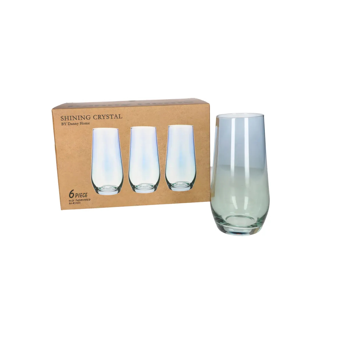 Набор стаканов DH 550 мл 6 шт высокие сине-зеленый градиент CB08-09