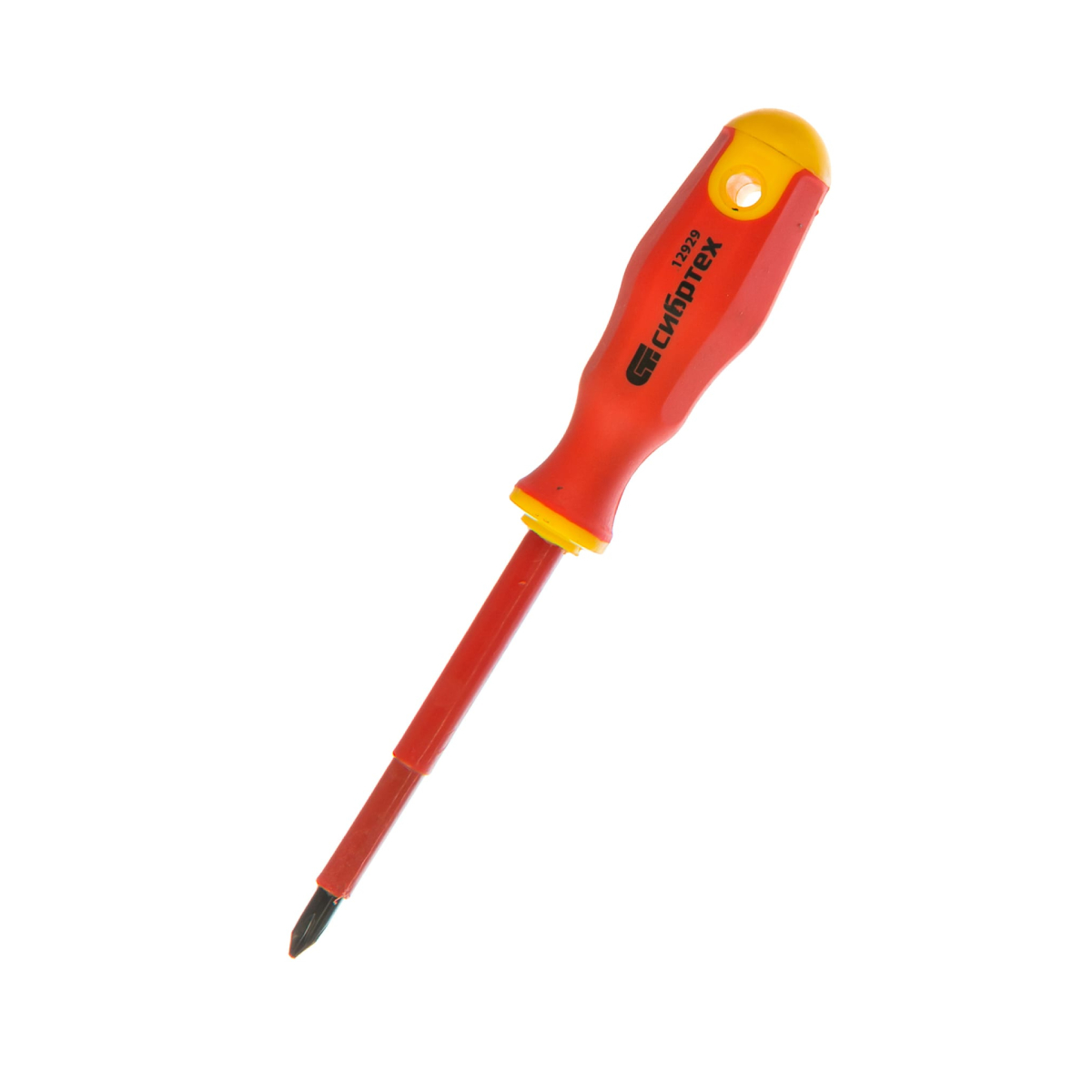 Отвертка диэлектрическая PH1*80mm, CrV, до 1000В, двухкомпонентная рукоятка//Сибртех