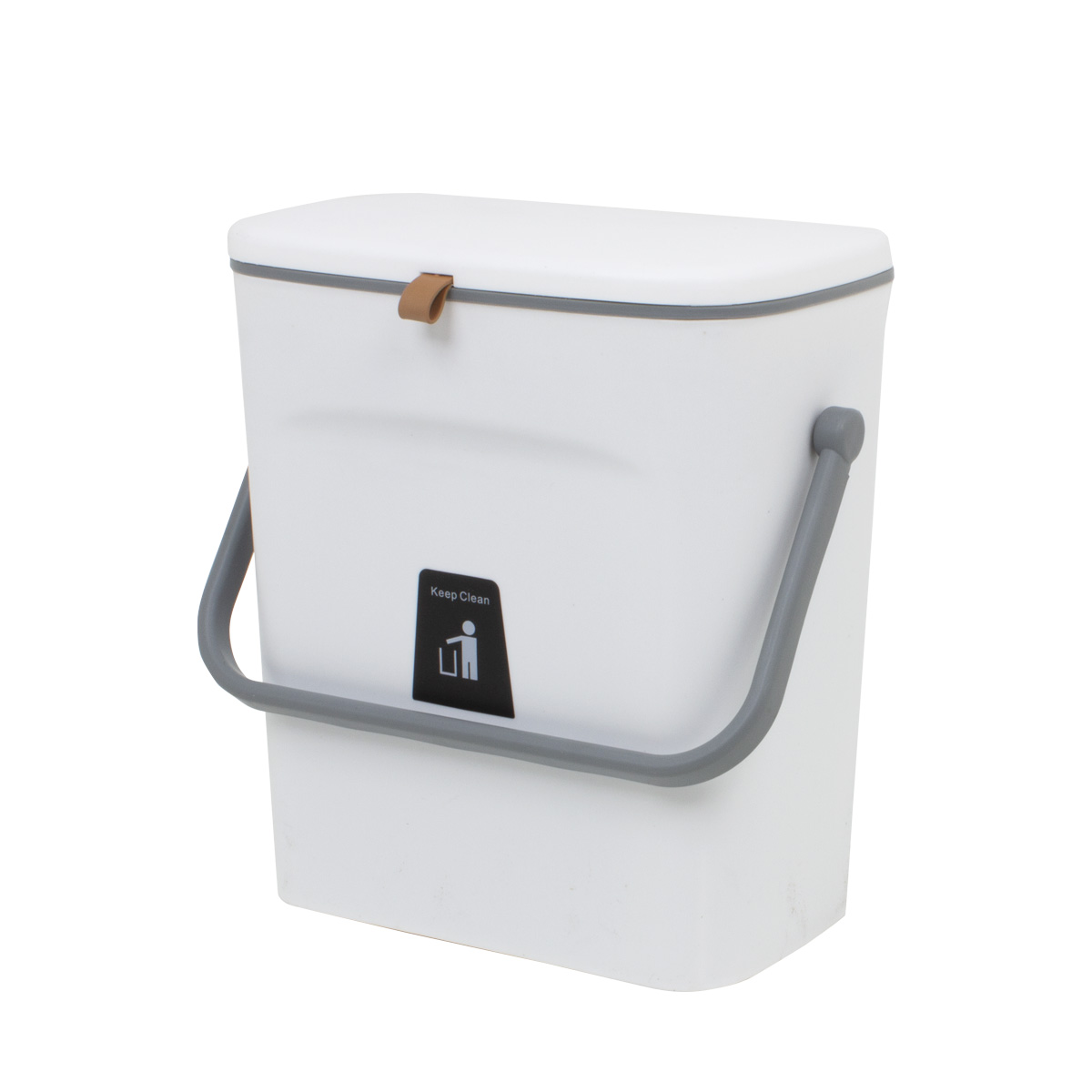 Контейнер для мусора с вкладышем и подвеской 9л 29,5х26х16см белый C21-9801-1 CN