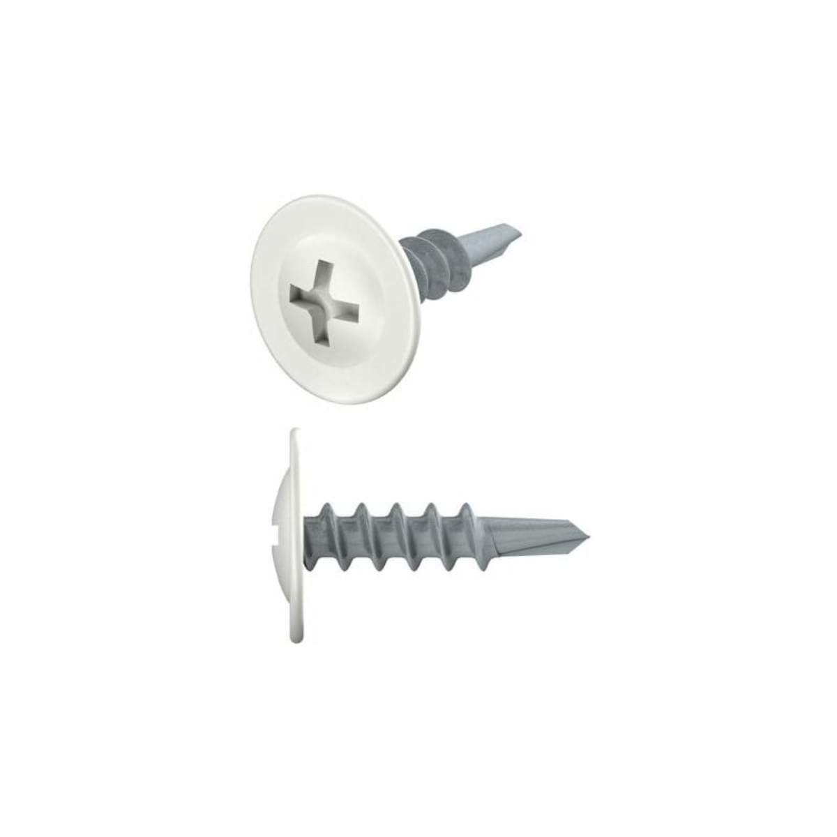 Саморез 4.2х16 мм с прессшайбой, цинк, со сверлом, RAL 9003 (150 шт в пласт. конт.) STARFIX, арт.SMP