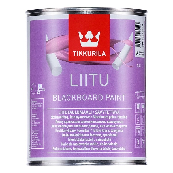 Краска для школьных досок LIITU C мат 0,9л Краска для школьных досок LIITU C мат 0,9л