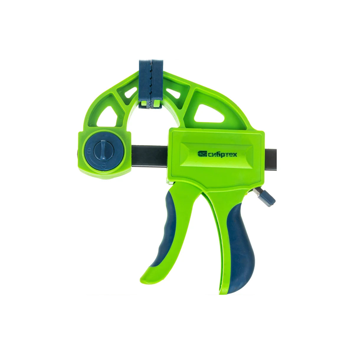 Струбцина F-образная, быстрозажимная, 900*70*1130 мм,пласт.корпус,фиксатор,двухкомп.рук-ка// СИБРТЕХ