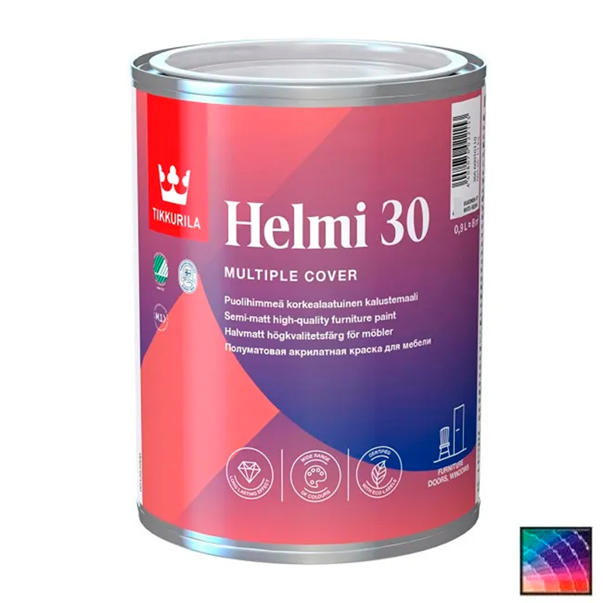 Краска для мебели HELMI 30 C п/мат 0,9л Краска для мебели HELMI 30 C п/мат 0,9л