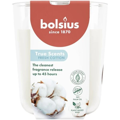 Аромасвеча в стакане Bolsius True Scents 8x7,3 см Fresh cotton