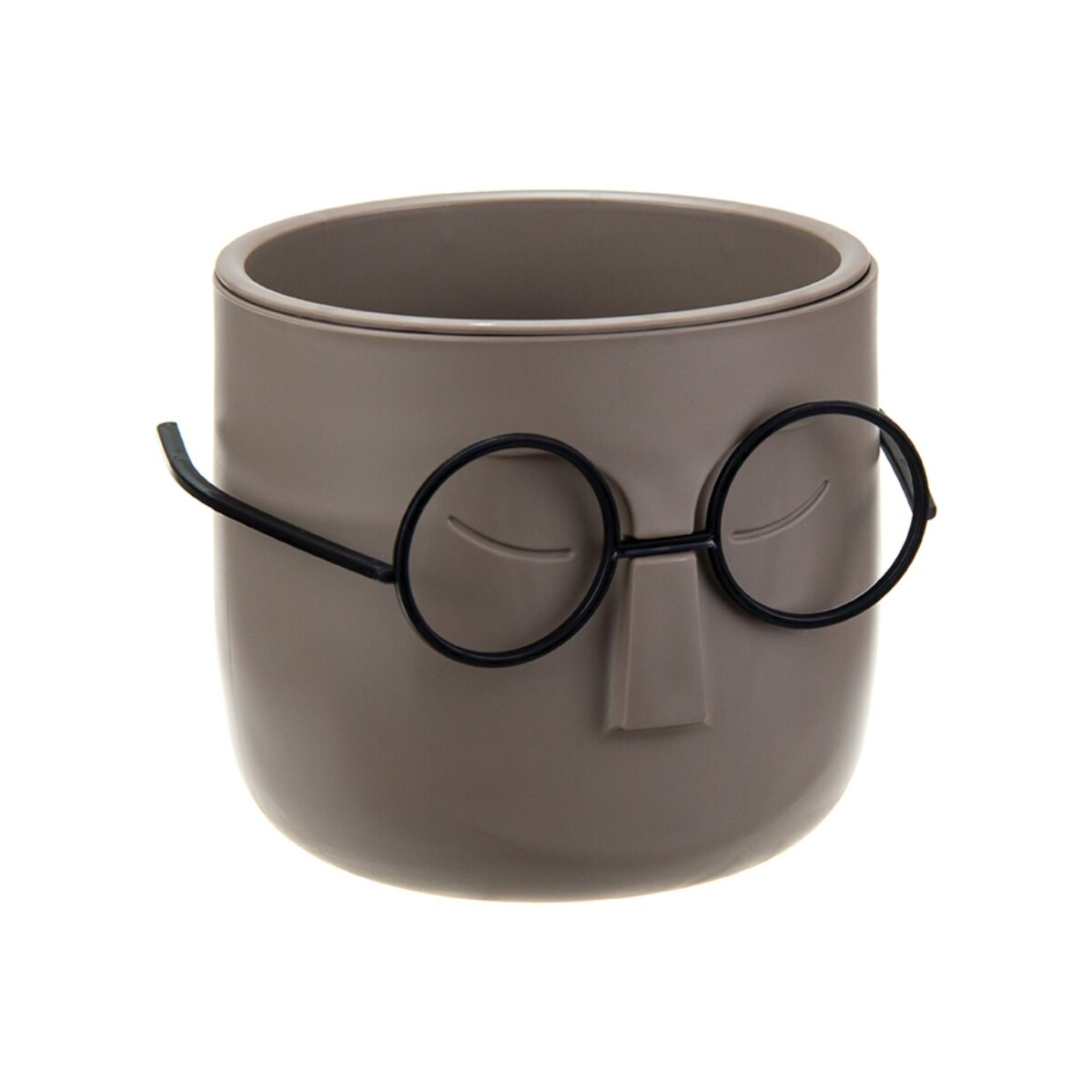 Кашпо IDEA СТИВ D115мм 0,65л со вставкой, французcкий серый.