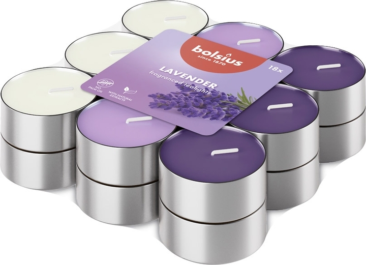 Набор свечей в гильзах Bolsius 18 шт 3,5 ч. Lavender
