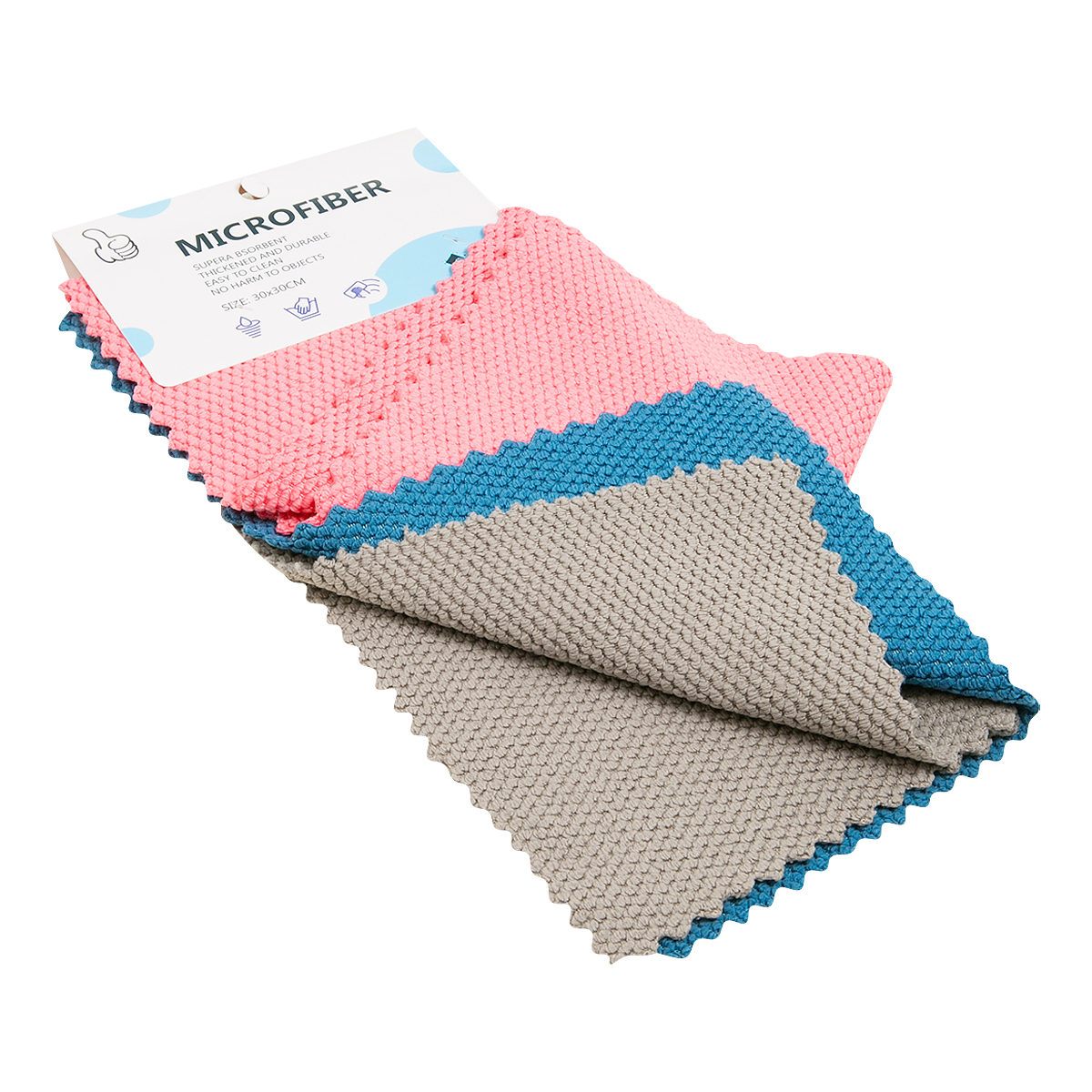 Набор салфеток супервпитывающих для уборки 3шт 30х30см PRC Набор салфеток супервпитывающих для уборки 3шт 30х30см PRC