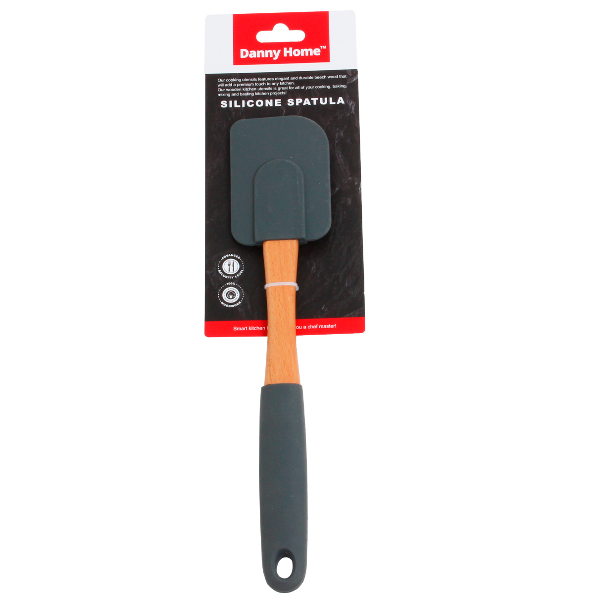 Лопатка кулинарная DH 29 см силикон дерево серая DH2584