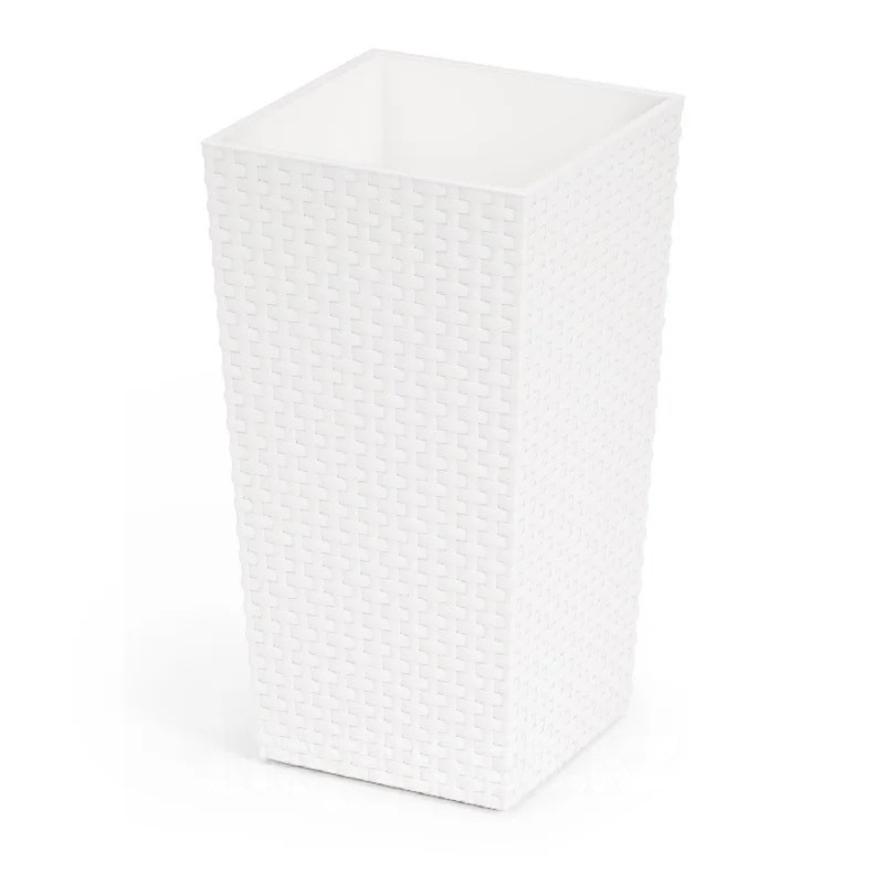 Кашпо напольное Ротанг 340х320мм 27,0/47,0л h615мм вставка белый М7128