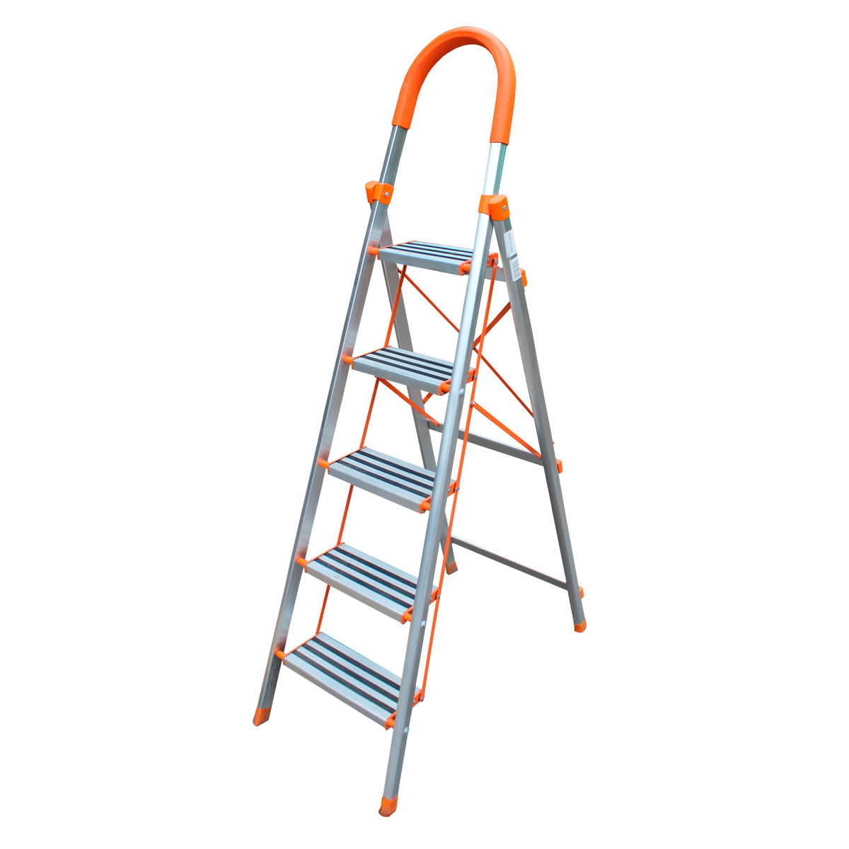 Стремянка алюминиевая 5 ступеней противоскользящая PRC