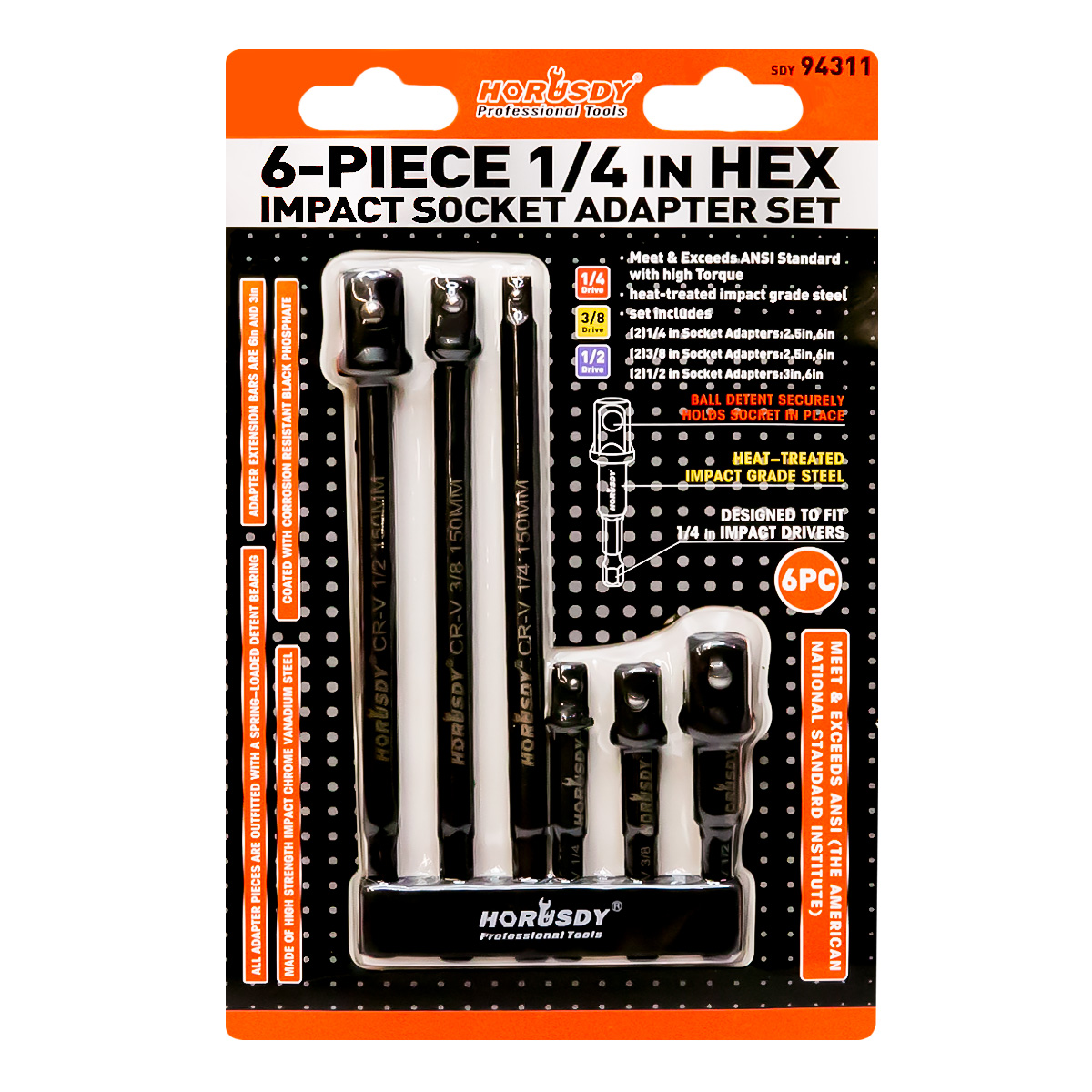 Набор удлинителей квадрат  SDY-94311 6PC