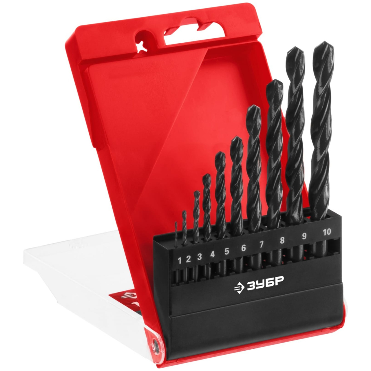 Набор сверл по металлу ЗУБР МАСТЕР 10шт(1-10мм), сталь Р4М2, класс В
