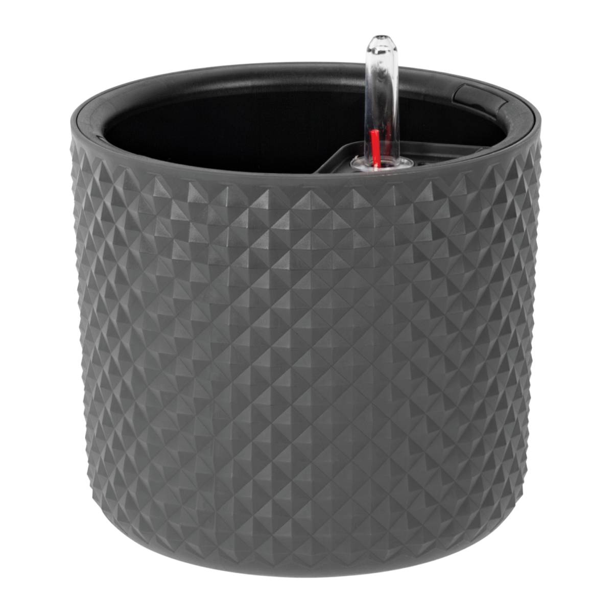 Кашпо IDEA ФАСЕТ D180мм с вставкой и с автополивом Графитовый М 3236