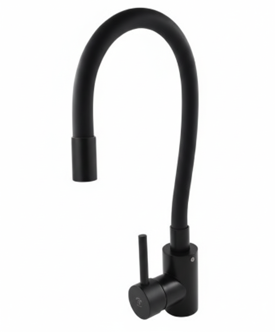 Смеситель д/к Aquadeus M10 GunGrey-Black силиконовый гусак