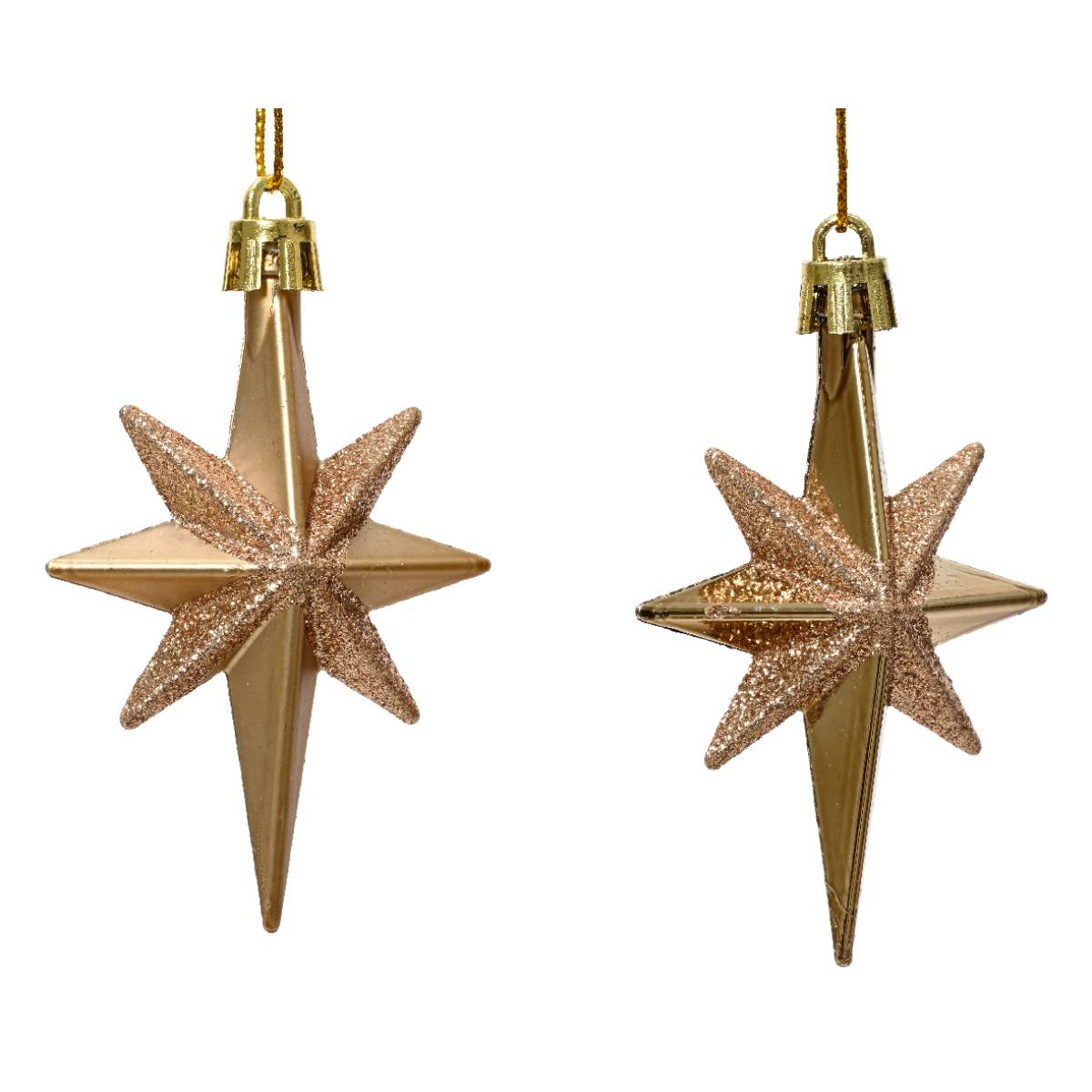 Украшение подвесное Звезда 5,3х2,2х7,8 см золото 2 шт 028713 Kmg