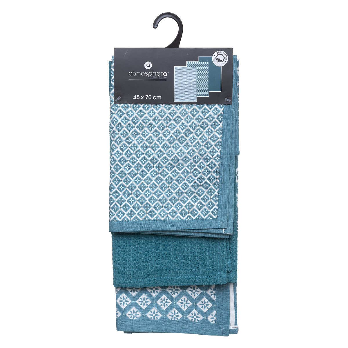 Набор кухонных полотенец Atmosphera 45х70 см 3 шт синий 178554Q
