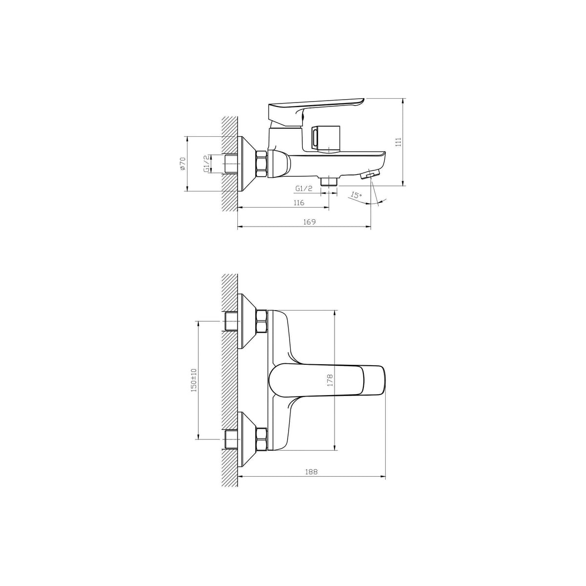 Смеситель в/д, черная сталь ESKO Lagos LG54GM
