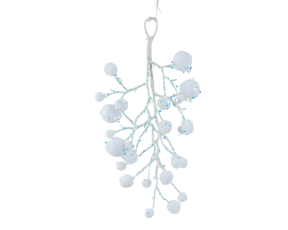 Ветка декоративная снежные шарики 30 см 730081 Kmg