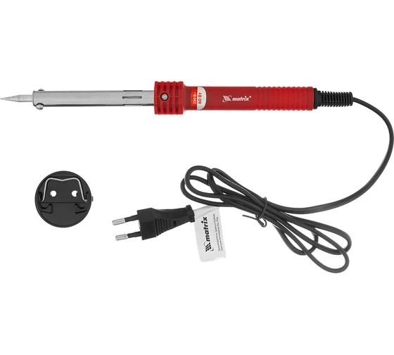 Паяльник, пластиковая рукоятка,медный наконечник с долговечным защитным покрытием, 60W// Matrix