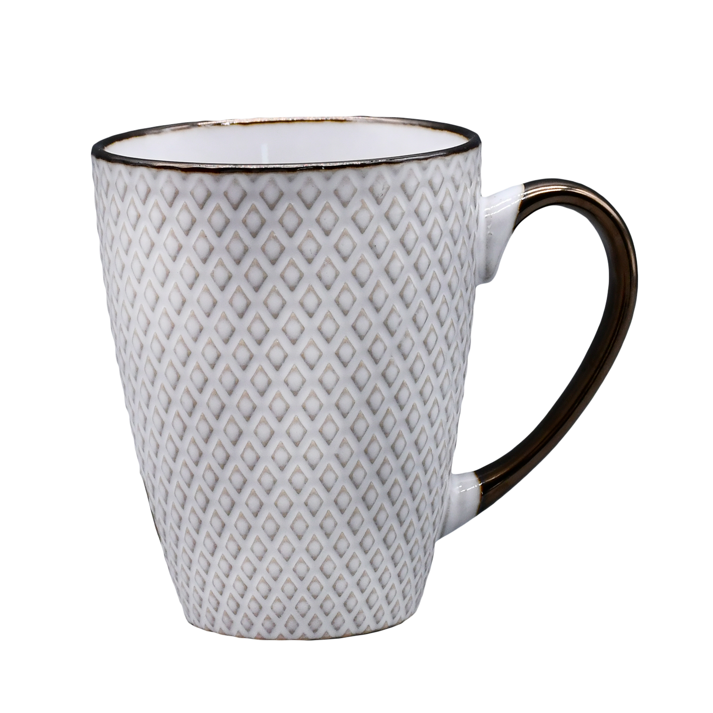 Кружка DH Textured pattern 320 мл с золотой каймой белая STB20-3