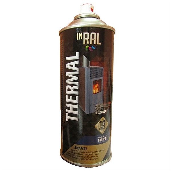 Краска Аэрозоль Inral жаростойкая черная 400мл RAL9011 Краска Аэрозоль Inral жаростойкая черная 400мл RAL9011