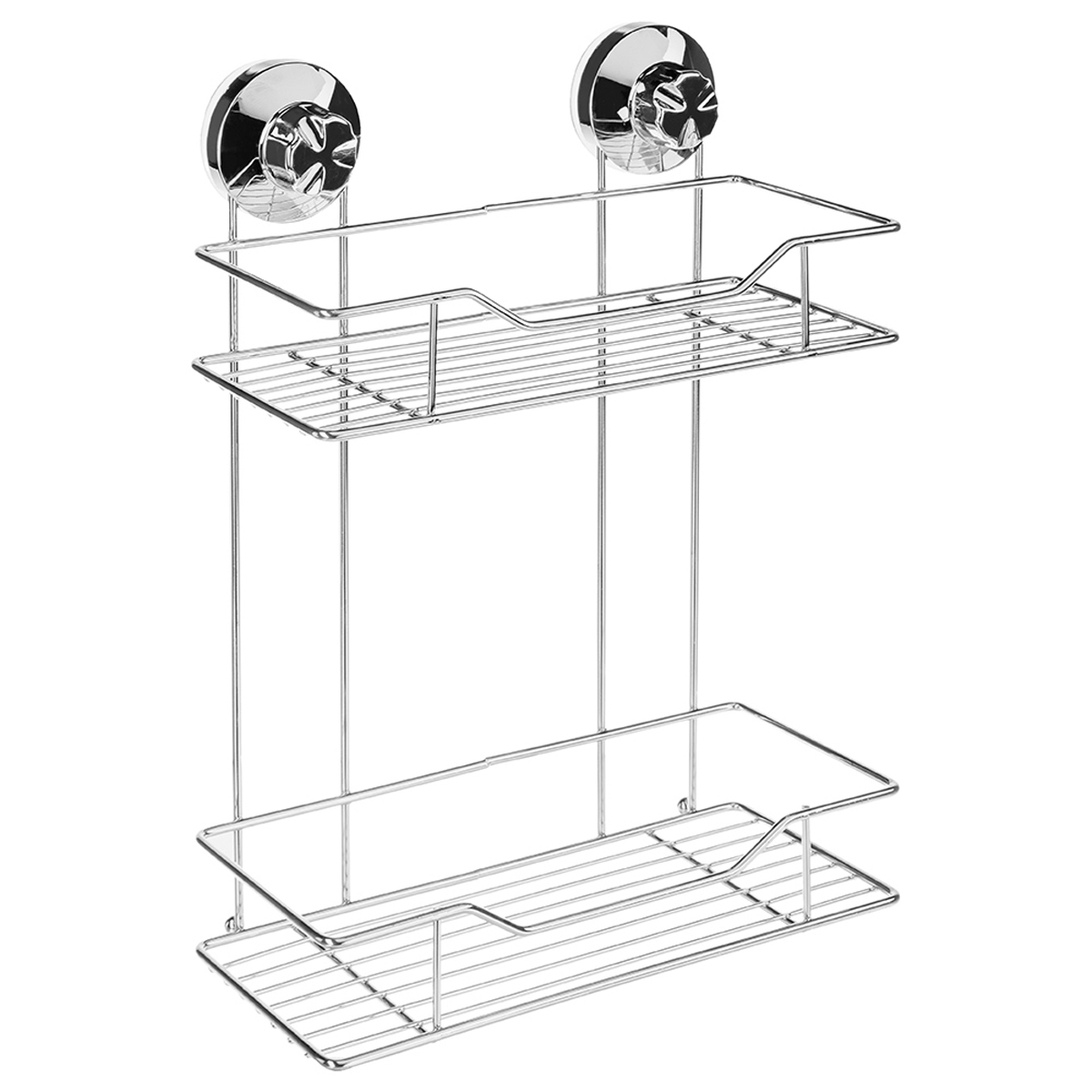 Полка для ванной комнаты на вакумных присосках,двухъярусная 105361