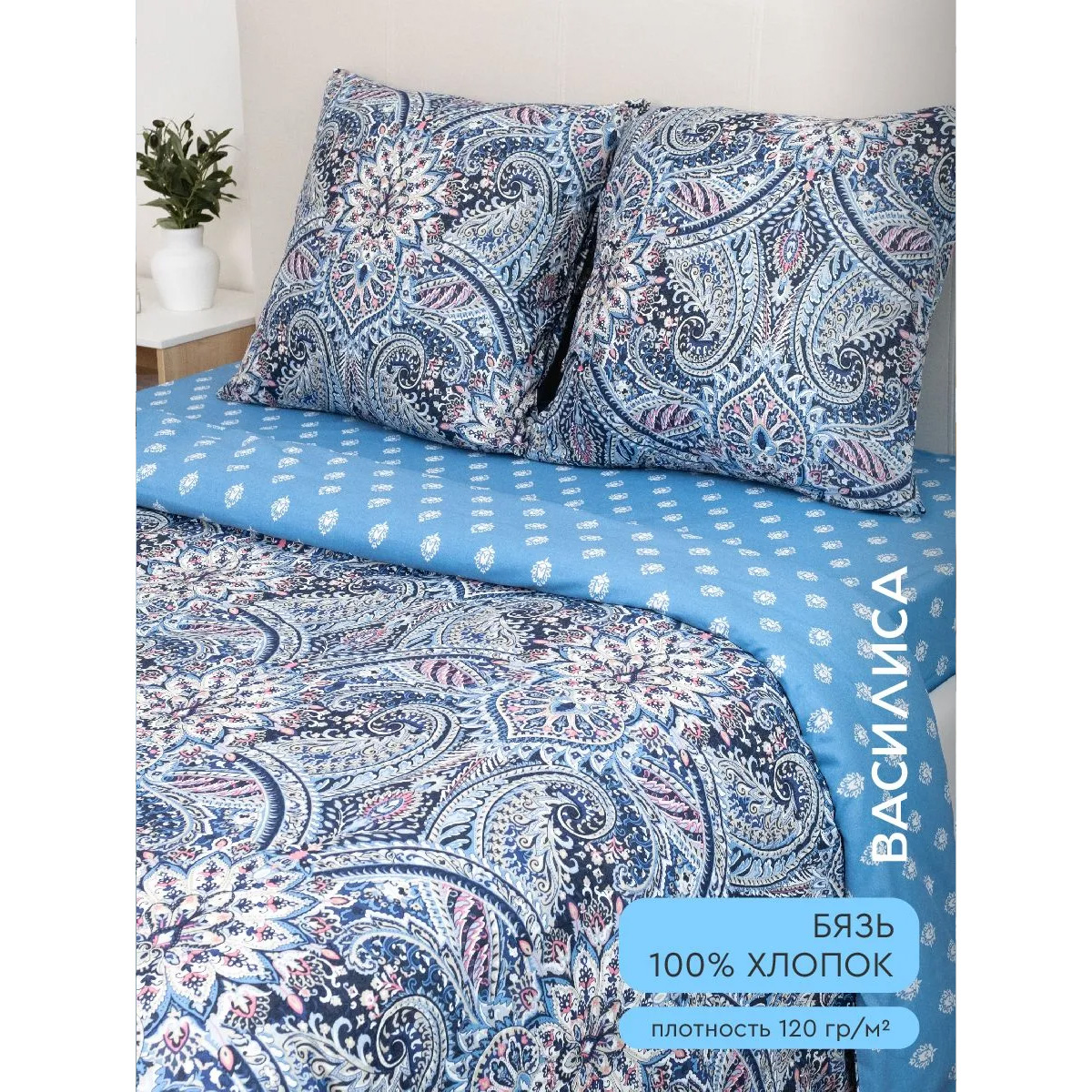 Комплект постельного белья Василиса 2,0 сп нав 70х70х2 шт 70883/1 Бязь