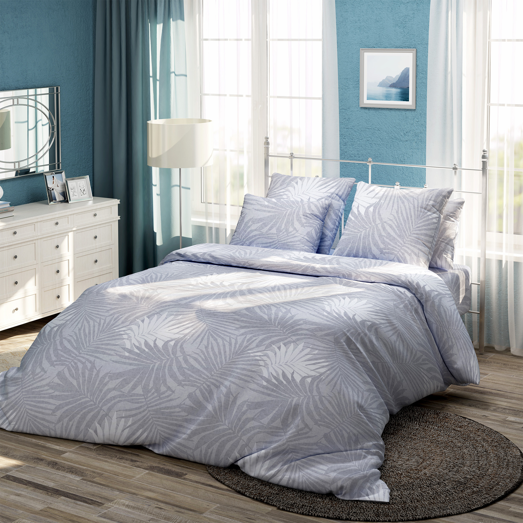 Комплект постельного белья Самойловский Текстиль Евро нав 50х70х2 шт Монохром